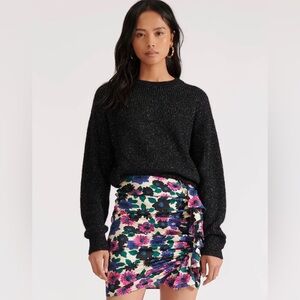 Veronica Beard Ravello Silk Ruched Floral Ruffle Skirt 10